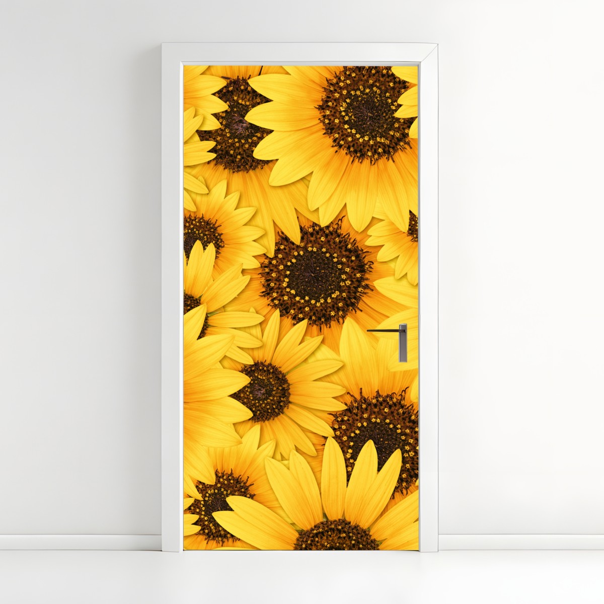 Door sticker golden sunflower bloom pattern