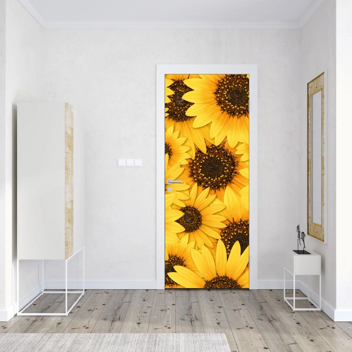 Naklejka na drzwi złote słoneczniki – Wallissimo® Naklejka na drzwi złote słoneczniki – Wallissimo®