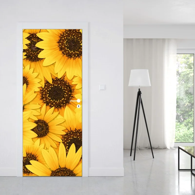 Naklejka na drzwi złote słoneczniki – Wallissimo® Naklejka na drzwi złote słoneczniki – Wallissimo®
