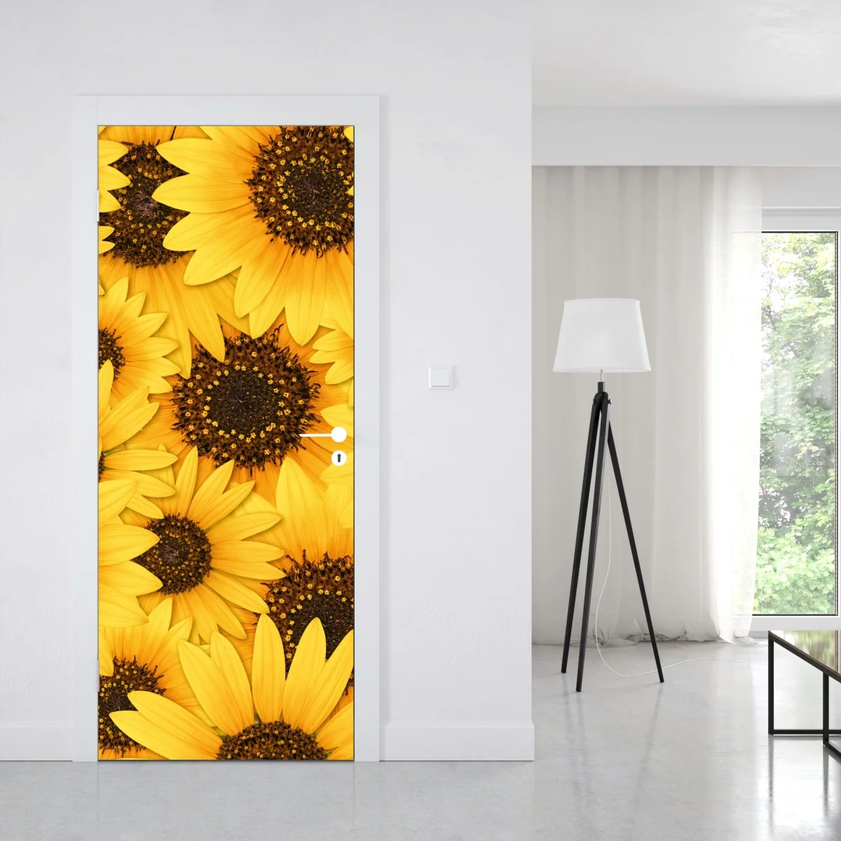 Naklejka na drzwi złote słoneczniki – Wallissimo® Naklejka na drzwi złote słoneczniki – Wallissimo®