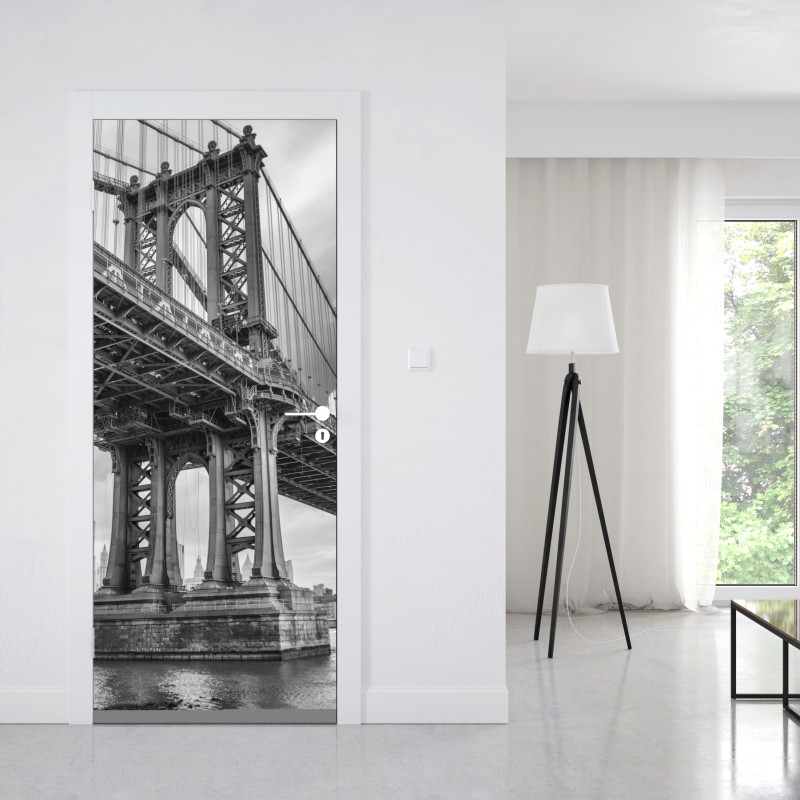 Naklejka na drzwi Paryż Wieża Eiffla w monochromie – Wallissimo®