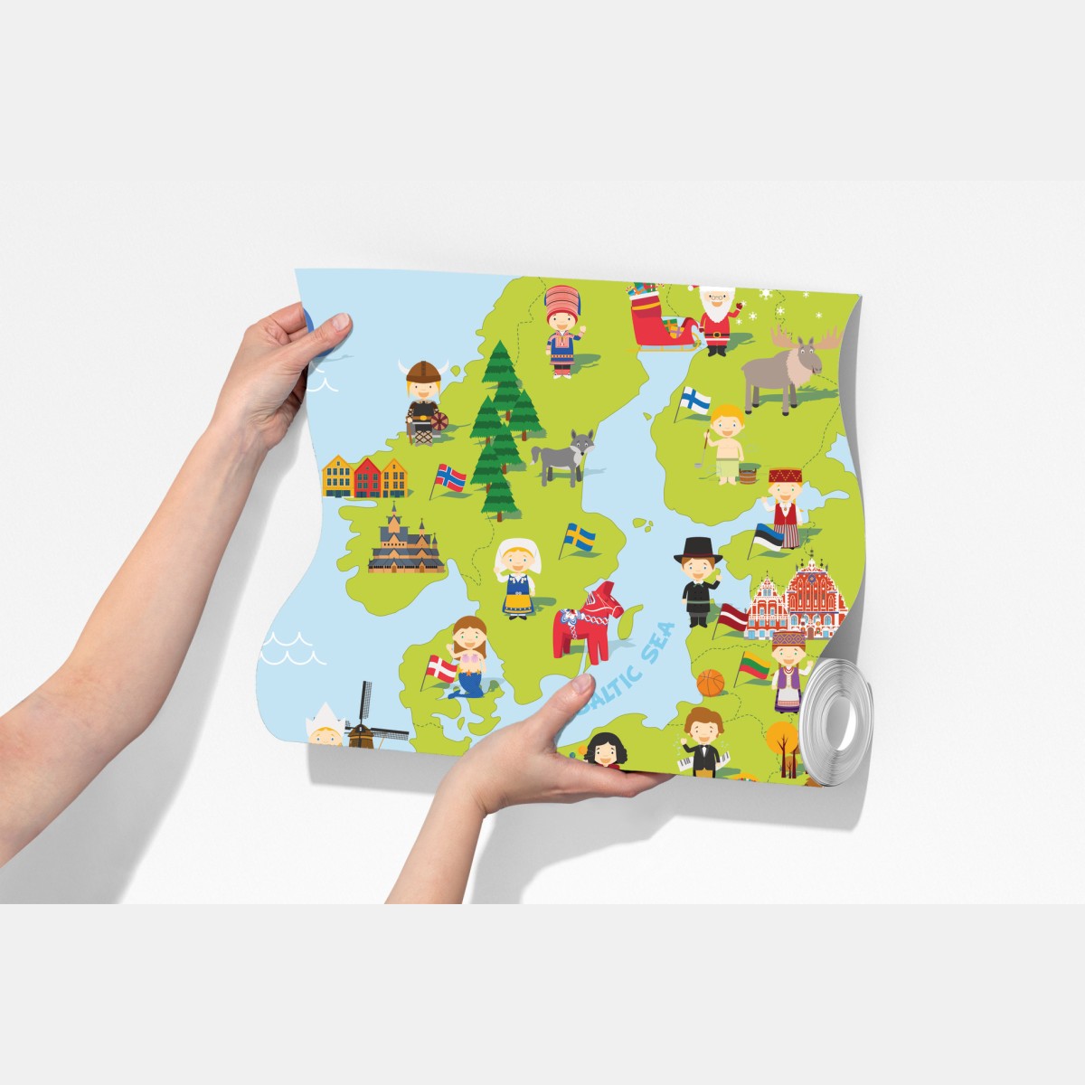 Fototapeta ilustrowana mapa Europy dla dzieci – Wallissimo® Fototapeta ilustrowana mapa Europy dla dzieci – Wallissimo®