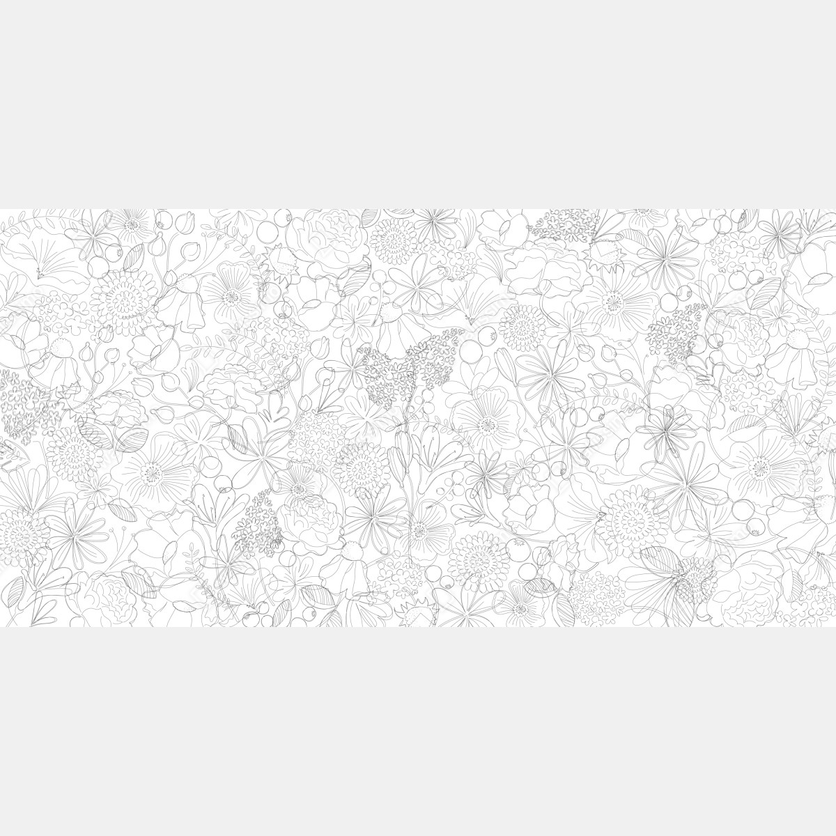 Fototapeta delikatny ręcznie rysowany kwiatowy wzór liniowy – Wallissimo® Fototapeta delikatny ręcznie rysowany kwiatowy wzór liniowy – Wallissimo®