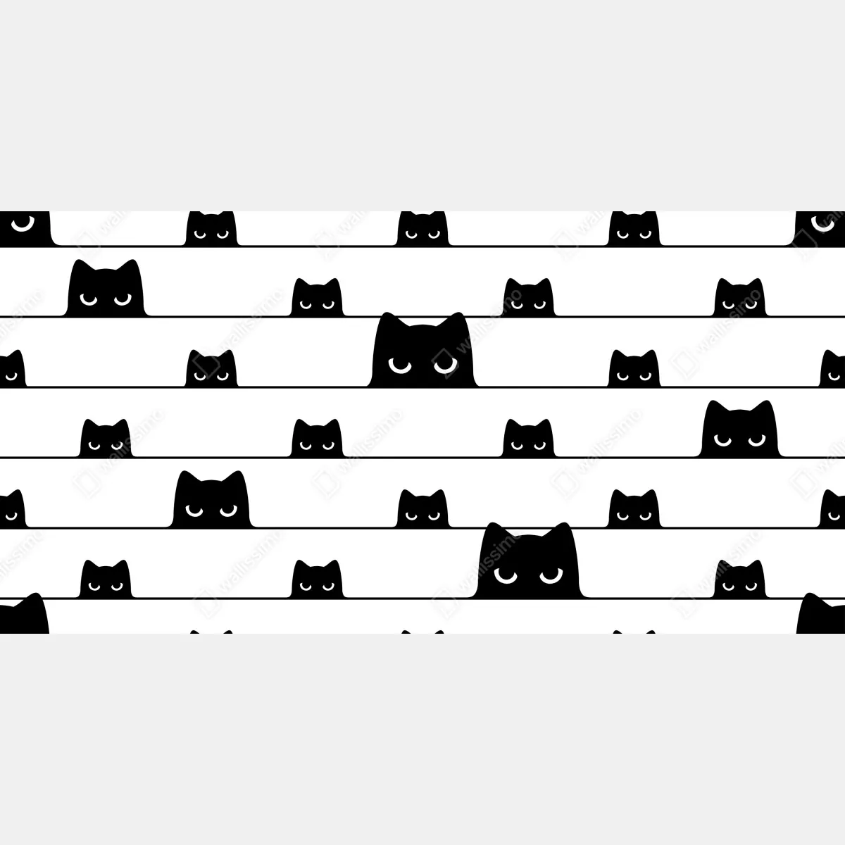 Fototapeta figlarne koty wyglądające zza pasków – Wallissimo® Fototapeta figlarne koty wyglądające zza pasków – Wallissimo®