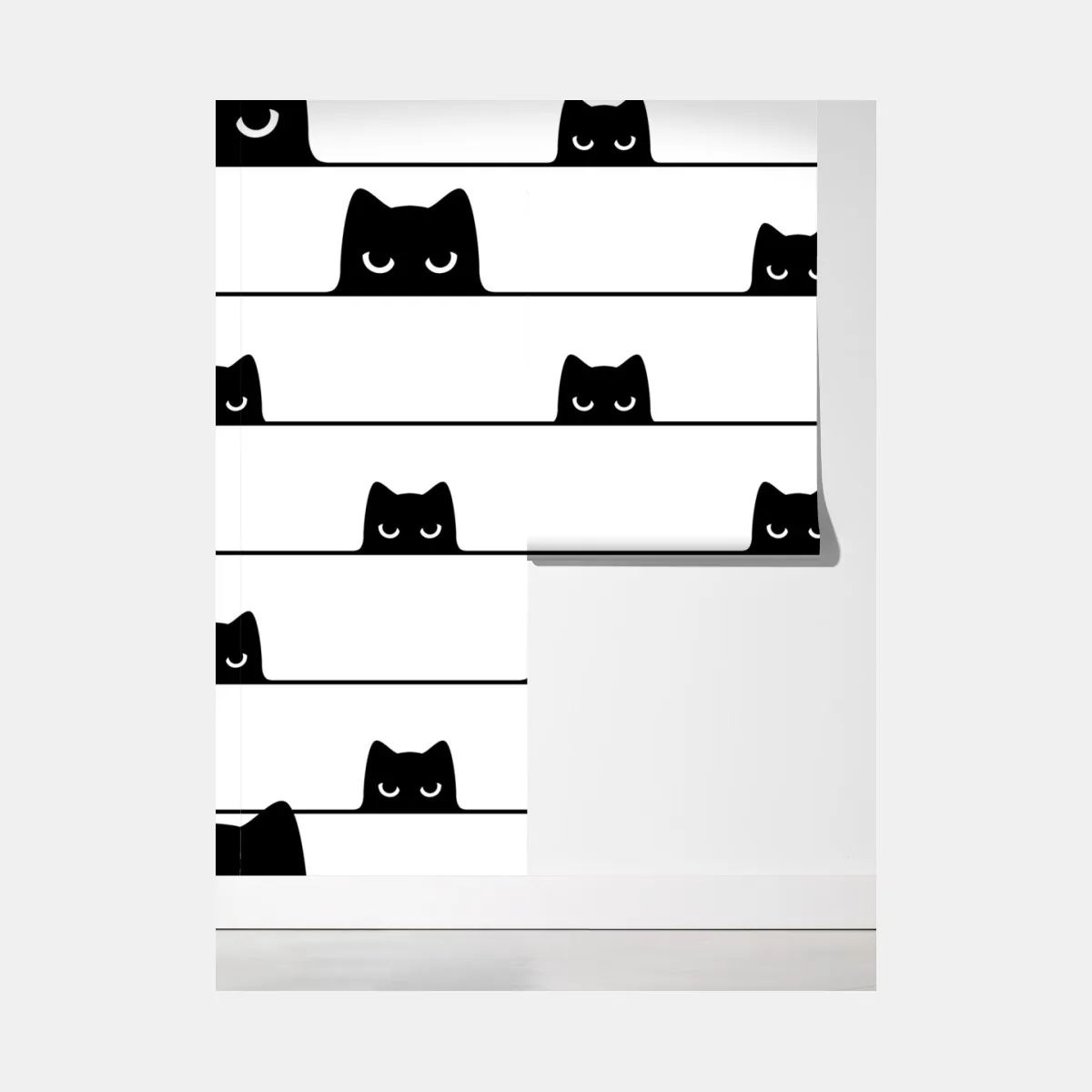 Fototapeta figlarne koty wyglądające zza pasków – Wallissimo® Fototapeta figlarne koty wyglądające zza pasków – Wallissimo®