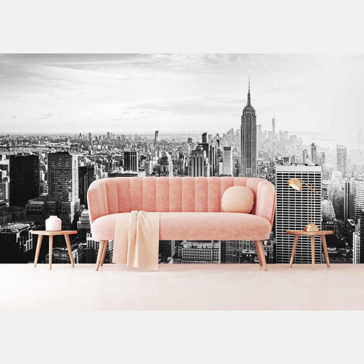Wall mural New York skyline in monochrome