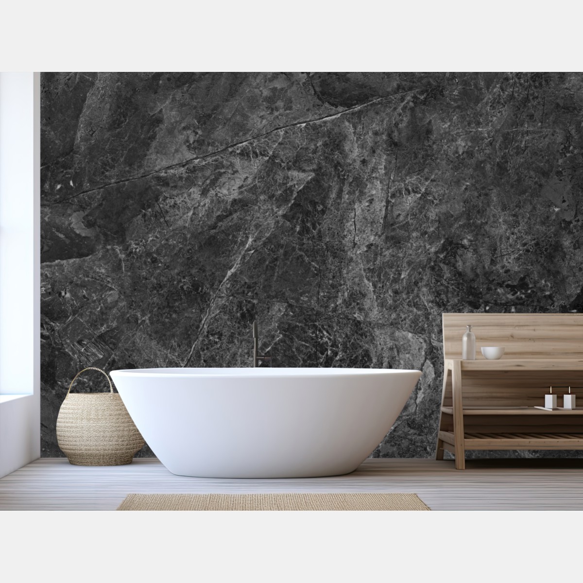 Wall mural dark marble texture