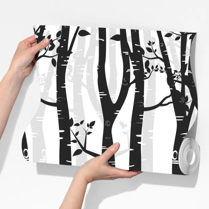 Fototapeta monochromatyczny las brzóz – Wallissimo® Fototapeta monochromatyczny las brzóz – Wallissimo®