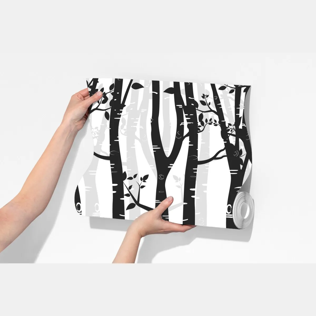 Fototapeta monochromatyczny las brzóz – Wallissimo® Fototapeta monochromatyczny las brzóz – Wallissimo®