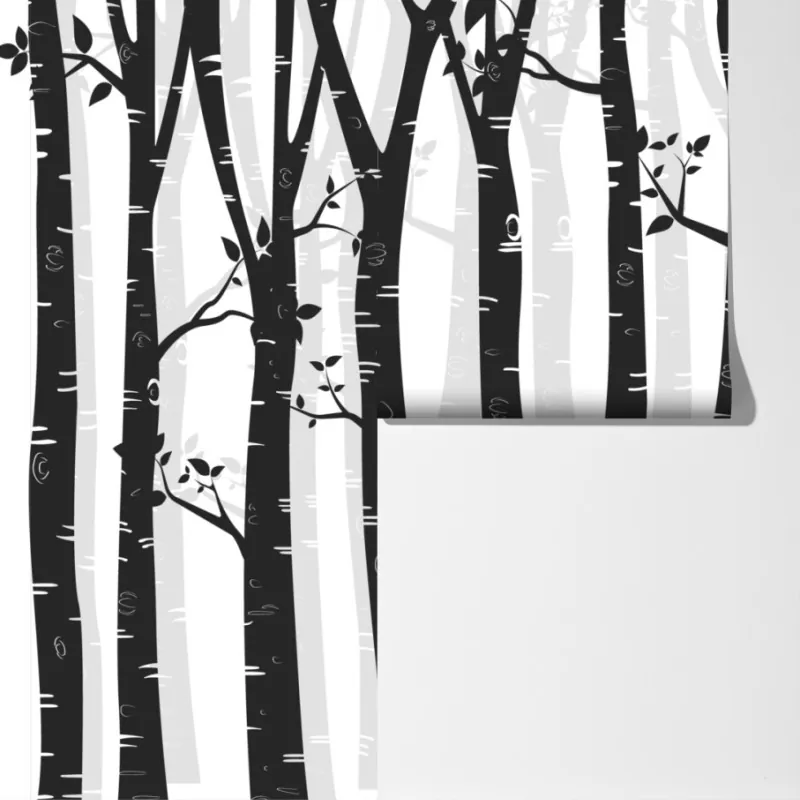 Fototapeta monochromatyczny las brzóz – Wallissimo® Fototapeta monochromatyczny las brzóz – Wallissimo®