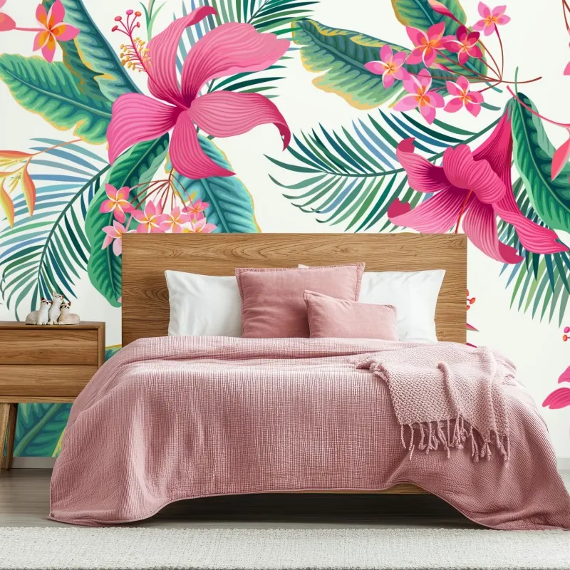 Fototapeta tropikalny botaniczny wzór kwiatowy