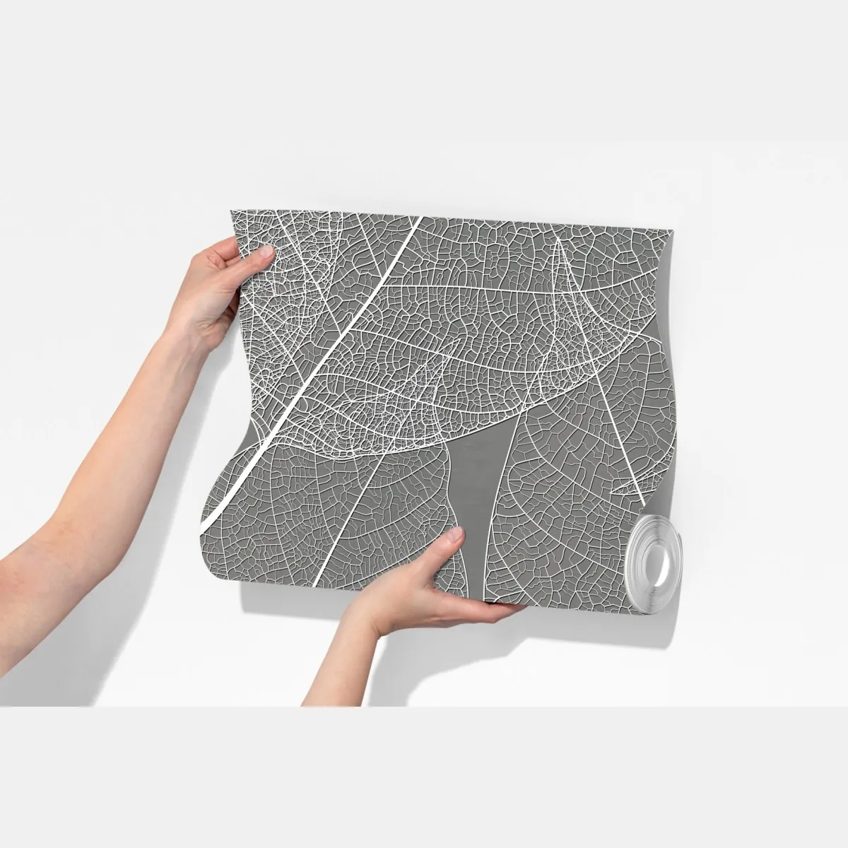 Fototapeta delikatny wzór liści w odcieniach szarości – Wallissimo® Fototapeta delikatny wzór liści w odcieniach szarości – Wallissimo®