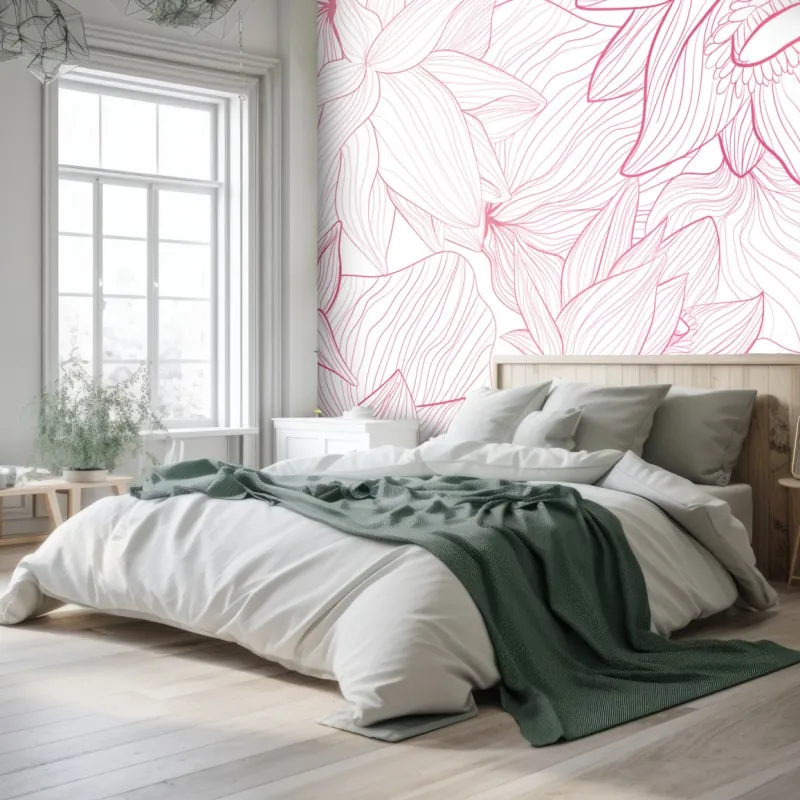 Fototapeta delikatny różowy wzór kwiatowy