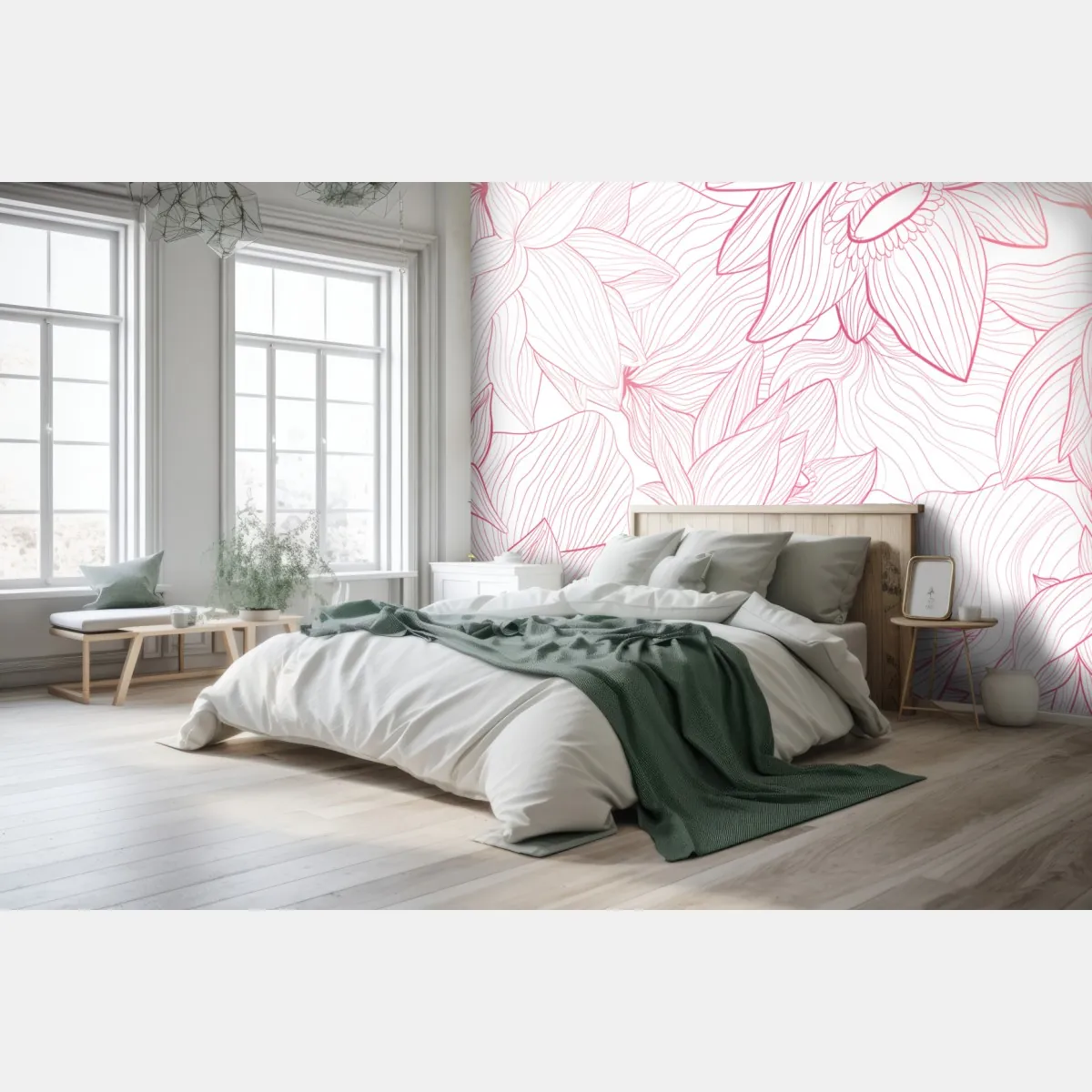 Fototapeta delikatny różowy wzór kwiatowy – Wallissimo® Fototapeta delikatny różowy wzór kwiatowy – Wallissimo®