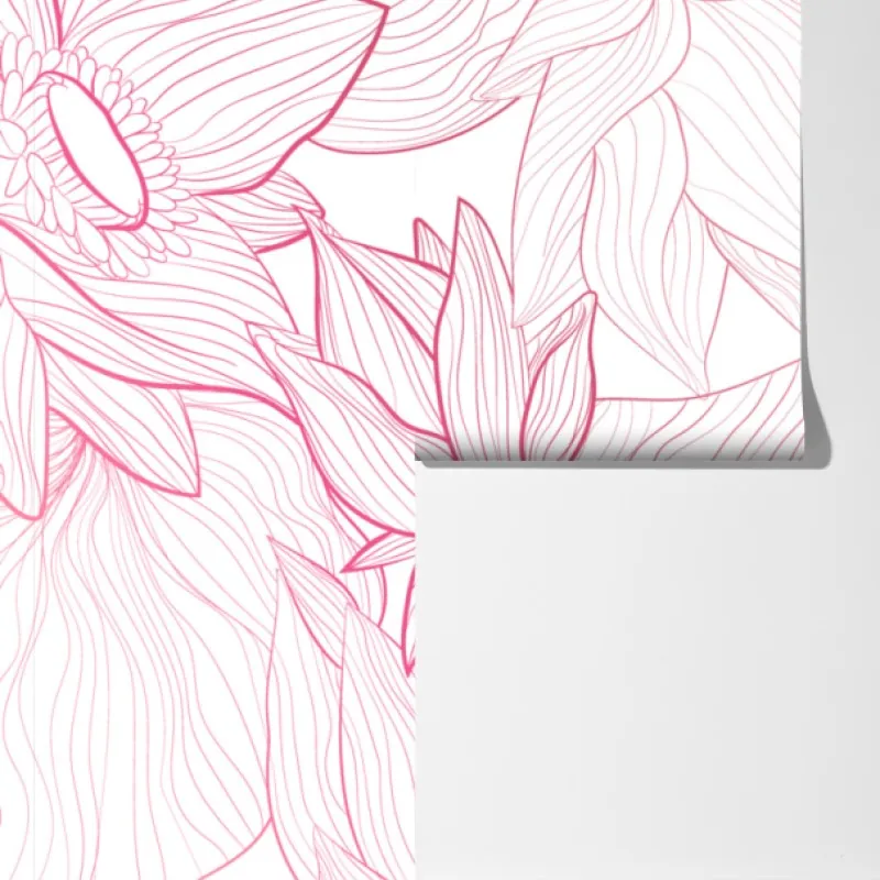 Fototapeta delikatny różowy wzór kwiatowy – Wallissimo® Fototapeta delikatny różowy wzór kwiatowy – Wallissimo®