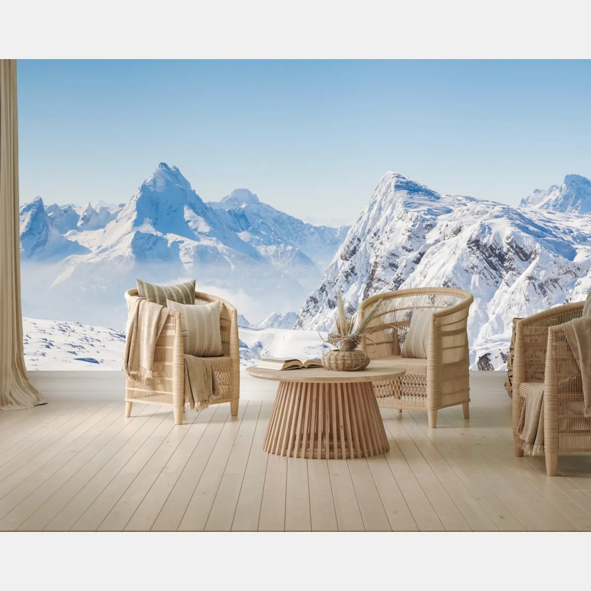 Fototapeta spokojna panorama zaśnieżonych gór – Wallissimo® Fototapeta spokojna panorama zaśnieżonych gór – Wallissimo®