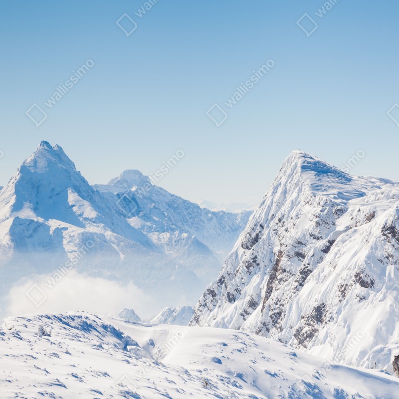Fototapeta spokojna panorama zaśnieżonych gór – Wallissimo® Fototapeta spokojna panorama zaśnieżonych gór – Wallissimo®