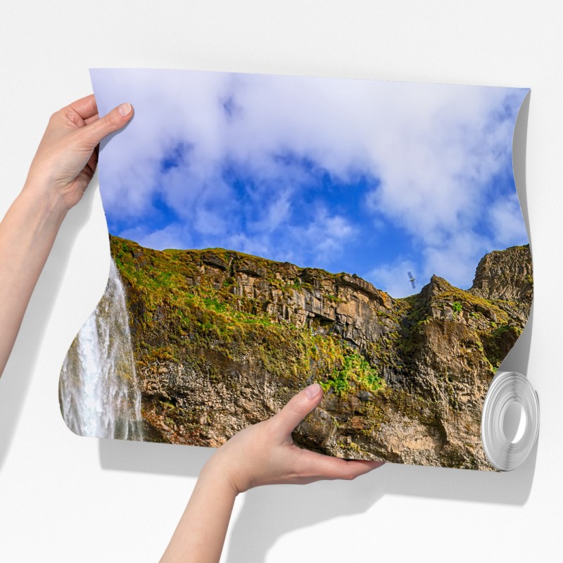 Fototapeta Seljalandsfoss panorama wodospadu – Wallissimo® Fototapeta Seljalandsfoss panorama wodospadu – Wallissimo®