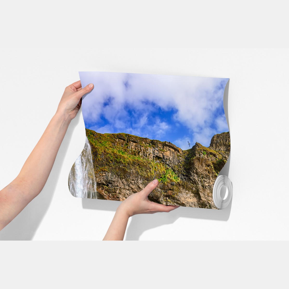 Fototapeta Seljalandsfoss panorama wodospadu – Wallissimo® Fototapeta Seljalandsfoss panorama wodospadu – Wallissimo®