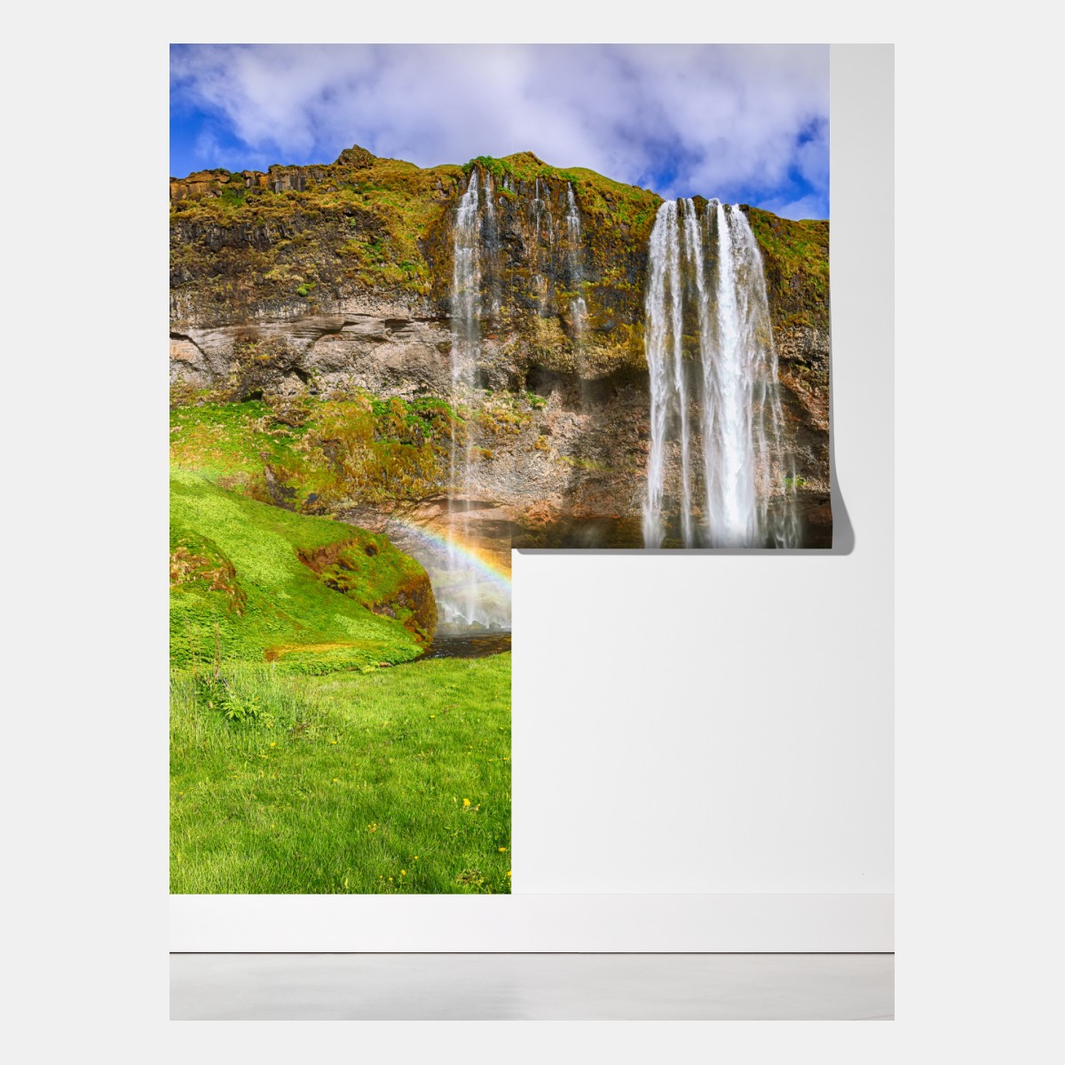 Fototapeta Seljalandsfoss panorama wodospadu – Wallissimo® Fototapeta Seljalandsfoss panorama wodospadu – Wallissimo®