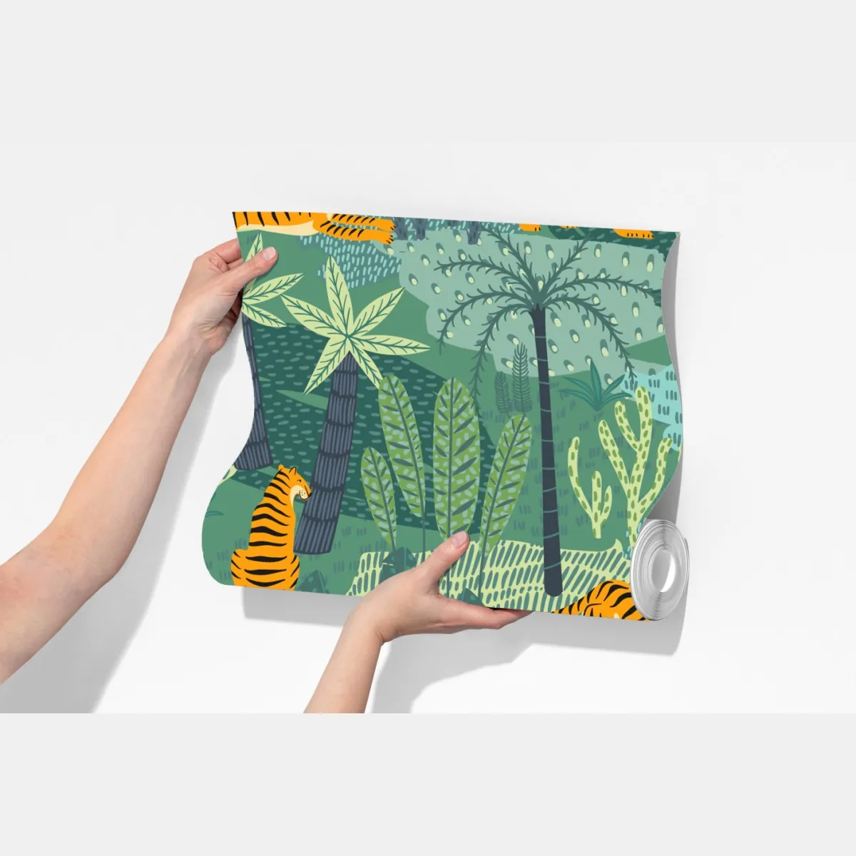 Fototapeta tygrysy w tropikalnej dżungli – Wallissimo® Fototapeta tygrysy w tropikalnej dżungli – Wallissimo®