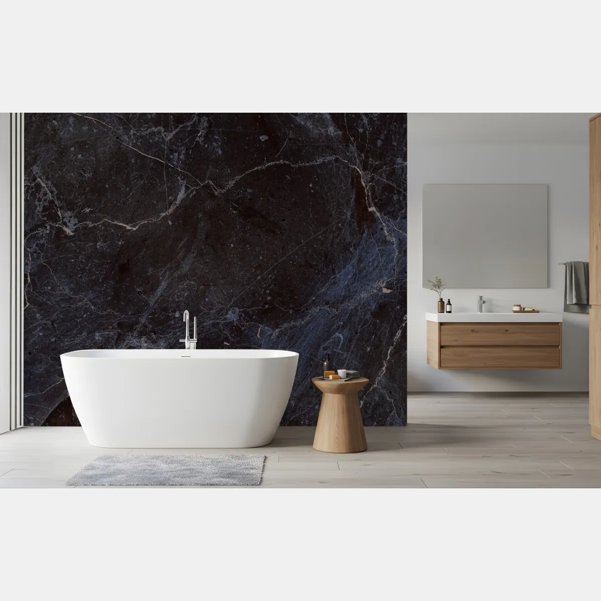 Fototapeta ciemna faktura marmuru z niebieskimi żyłkami – Wallissimo® Fototapeta ciemna faktura marmuru z niebieskimi żyłkami – Wallissimo®