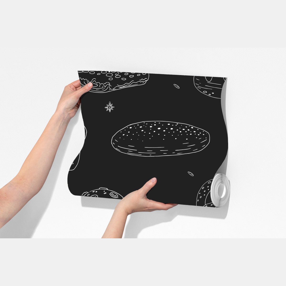 Fototapeta wzór wypieków na czarnym tle – Wallissimo® Fototapeta wzór wypieków na czarnym tle – Wallissimo®