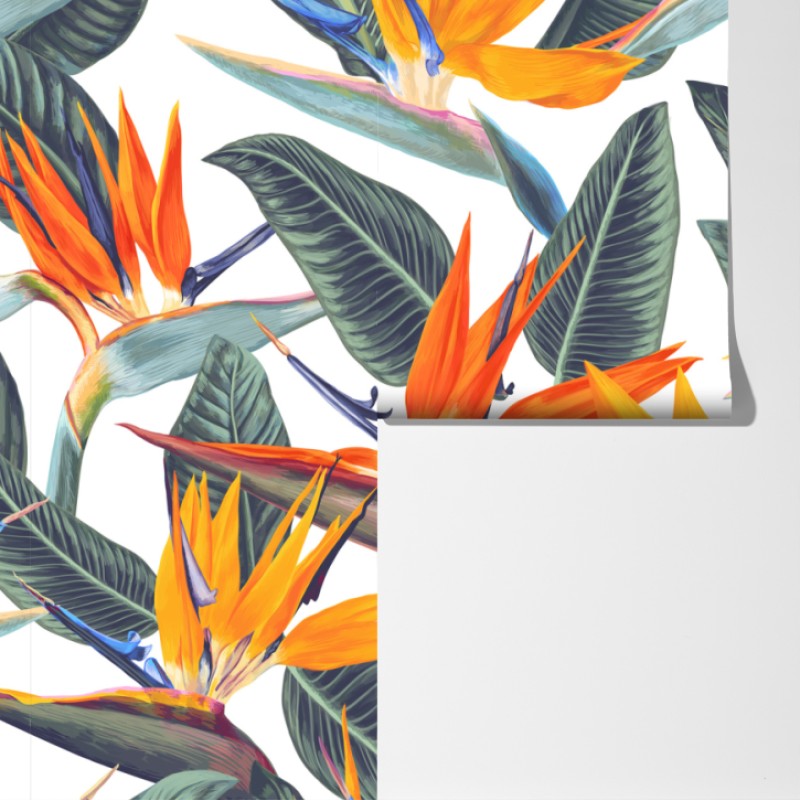 Fototapeta tropikalny wzór strelicji – Wallissimo® Fototapeta tropikalny wzór strelicji – Wallissimo®