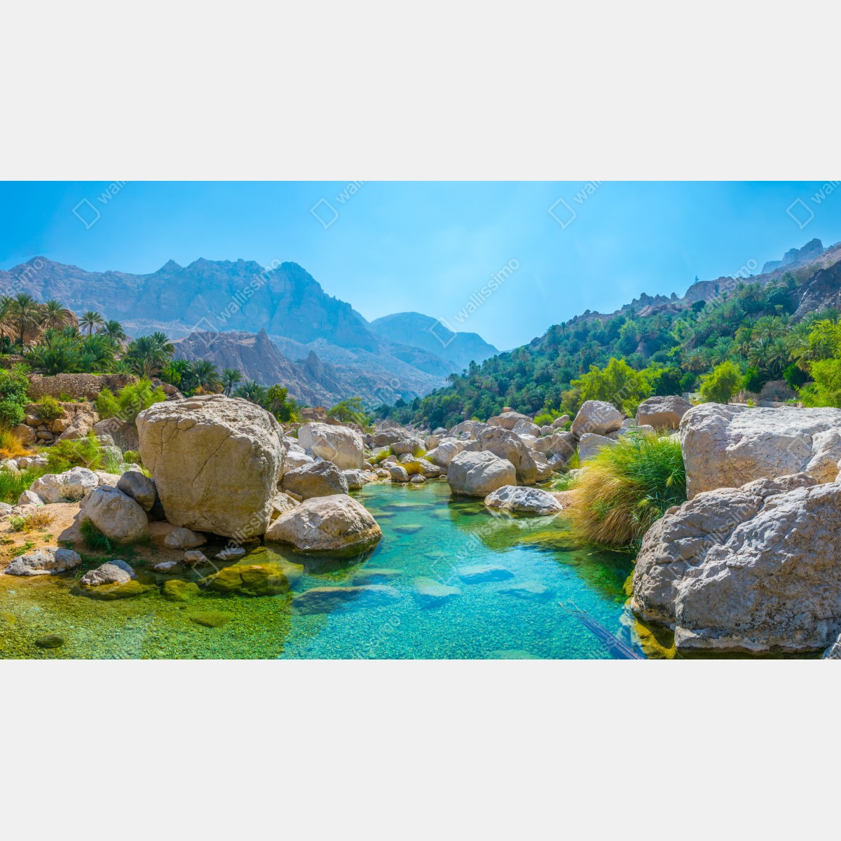 Fototapeta turkusowa górska oaza – Wallissimo® Fototapeta turkusowa górska oaza – Wallissimo®