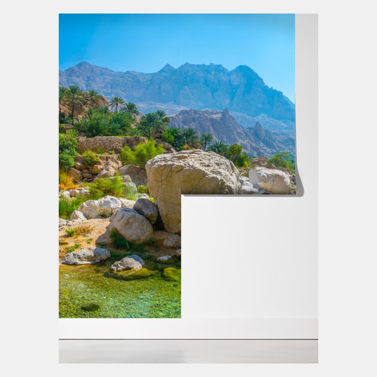 Fototapeta turkusowa górska oaza – Wallissimo® Fototapeta turkusowa górska oaza – Wallissimo®