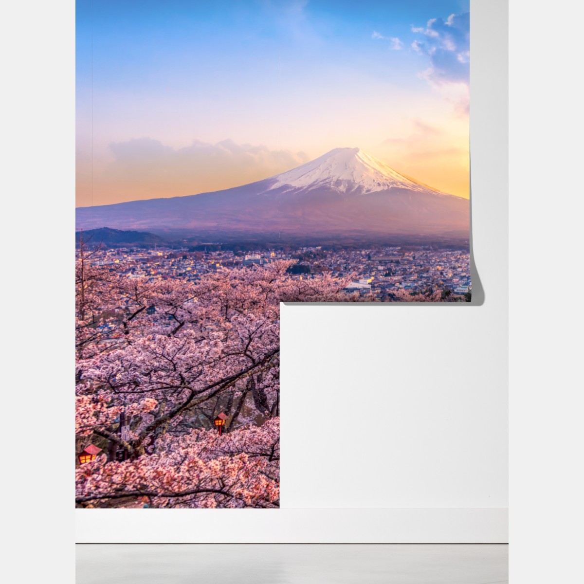 Fototapeta zachód słońca nad Górą Fudżi i pagodą Chureito – Wallissimo® Fototapeta zachód słońca nad Górą Fudżi i pagodą Chureito – Wallissimo®