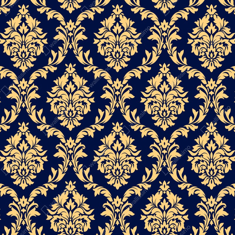 Fototapeta wzór damaskowy w odcieniach złota i granatu – Wallissimo® Fototapeta wzór damaskowy w odcieniach złota i granatu – Wallissimo®