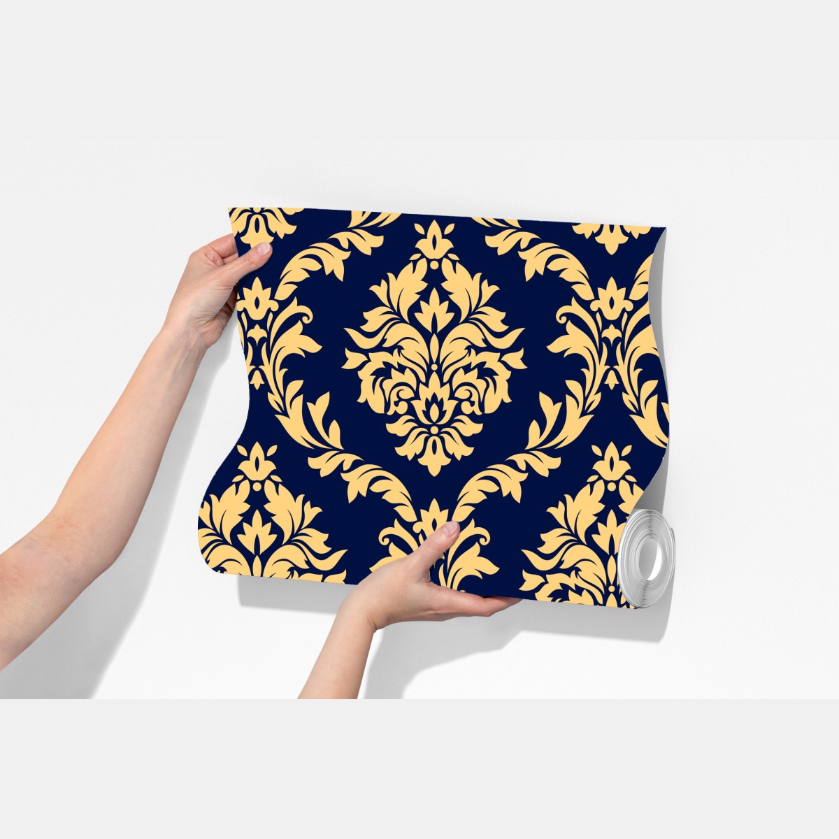 Fototapeta wzór damaskowy w odcieniach złota i granatu – Wallissimo® Fototapeta wzór damaskowy w odcieniach złota i granatu – Wallissimo®