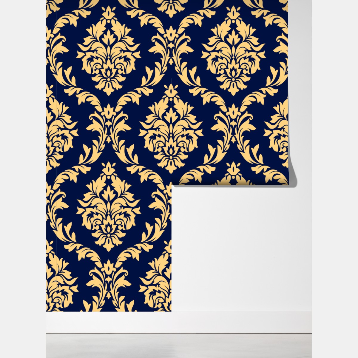 Fototapeta wzór damaskowy w odcieniach złota i granatu – Wallissimo® Fototapeta wzór damaskowy w odcieniach złota i granatu – Wallissimo®
