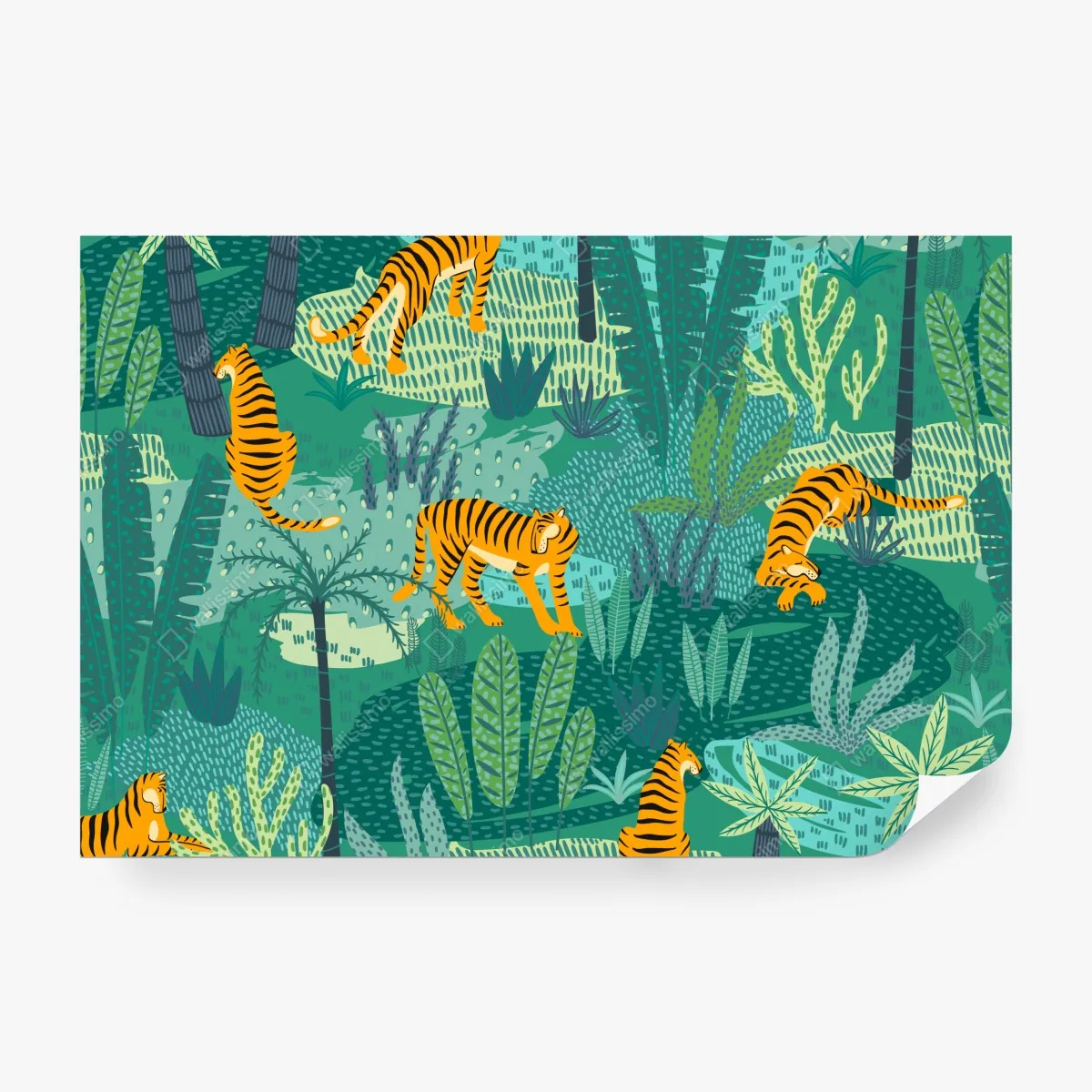 Fototapeta tropikalna dżungla z tygrysami – Wallissimo® Fototapeta tropikalna dżungla z tygrysami – Wallissimo®