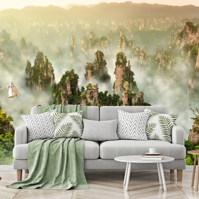 Fototapeta mglisty krajobraz skalny Zhangjiajie