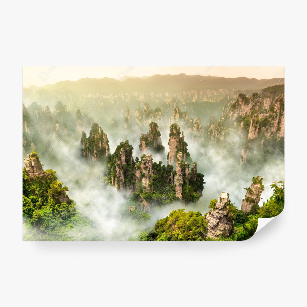 Fototapeta mglisty krajobraz skalny Zhangjiajie – Wallissimo® Fototapeta mglisty krajobraz skalny Zhangjiajie – Wallissimo®