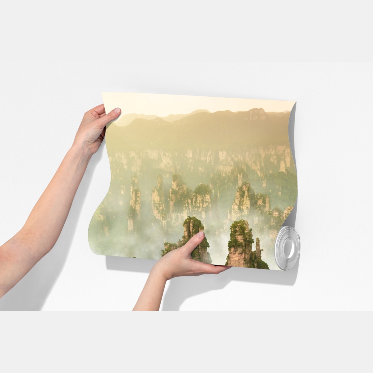 Fototapeta mglisty krajobraz skalny Zhangjiajie – Wallissimo® Fototapeta mglisty krajobraz skalny Zhangjiajie – Wallissimo®