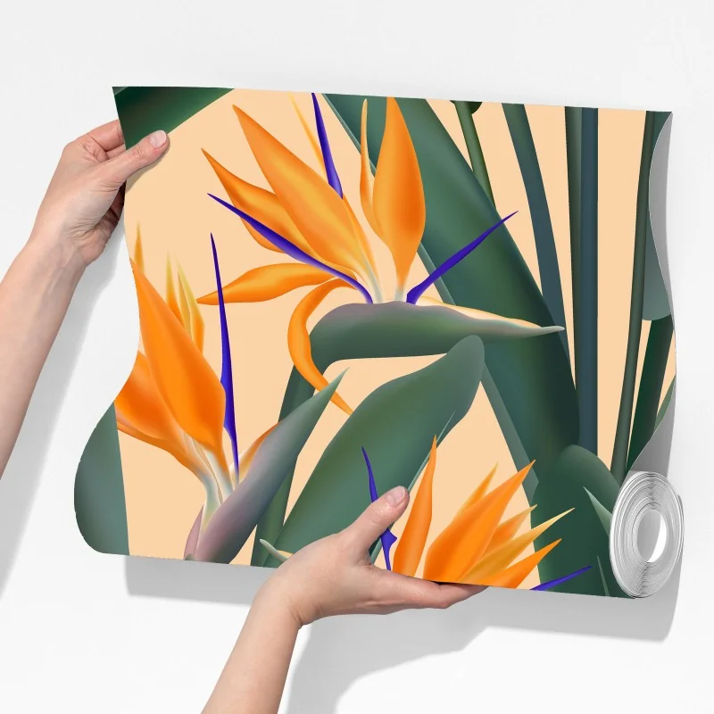 Fototapeta tropikalny wzór strelicji – Wallissimo® Fototapeta tropikalny wzór strelicji – Wallissimo®