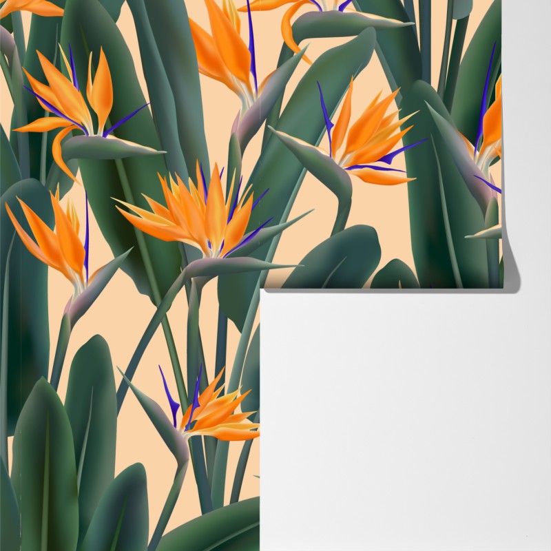 Fototapeta tropikalny wzór strelicji – Wallissimo® Fototapeta tropikalny wzór strelicji – Wallissimo®