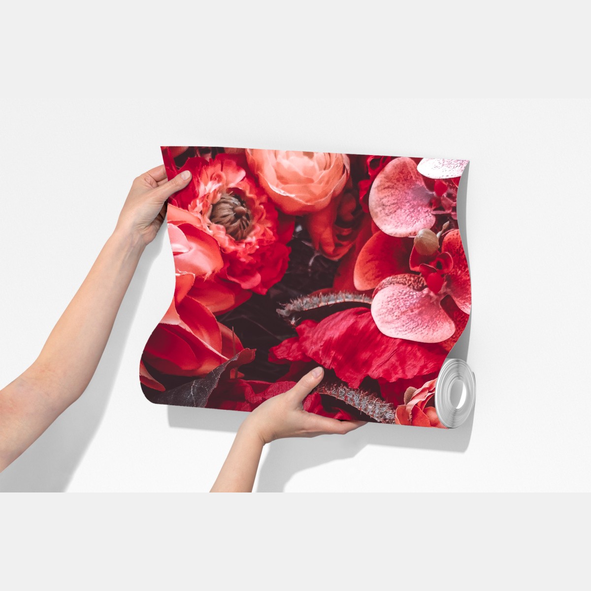 Fototapeta kwiatowa symfonia w odcieniach czerwieni – Wallissimo® Fototapeta kwiatowa symfonia w odcieniach czerwieni – Wallissimo®