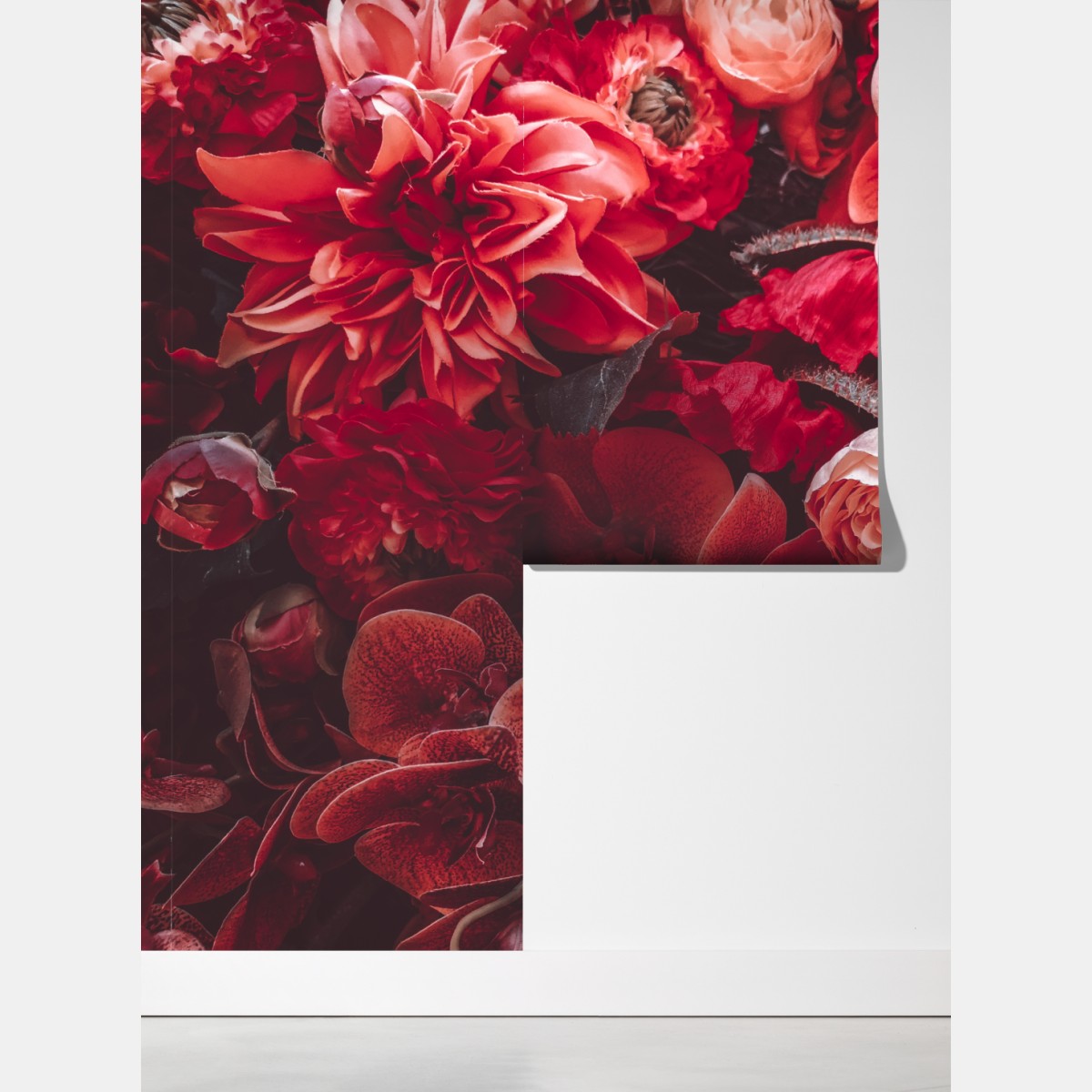 Fototapeta kwiatowa symfonia w odcieniach czerwieni – Wallissimo® Fototapeta kwiatowa symfonia w odcieniach czerwieni – Wallissimo®