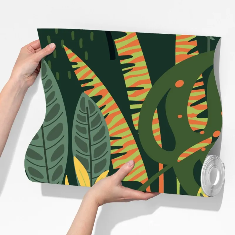 Fototapeta tropikalna dżungla bujnych liści – Wallissimo® Fototapeta tropikalna dżungla bujnych liści – Wallissimo®