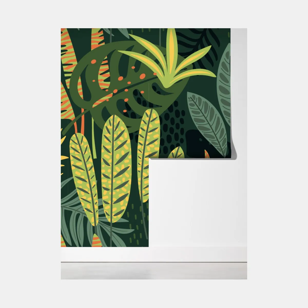 Fototapeta tropikalna dżungla bujnych liści – Wallissimo® Fototapeta tropikalna dżungla bujnych liści – Wallissimo®