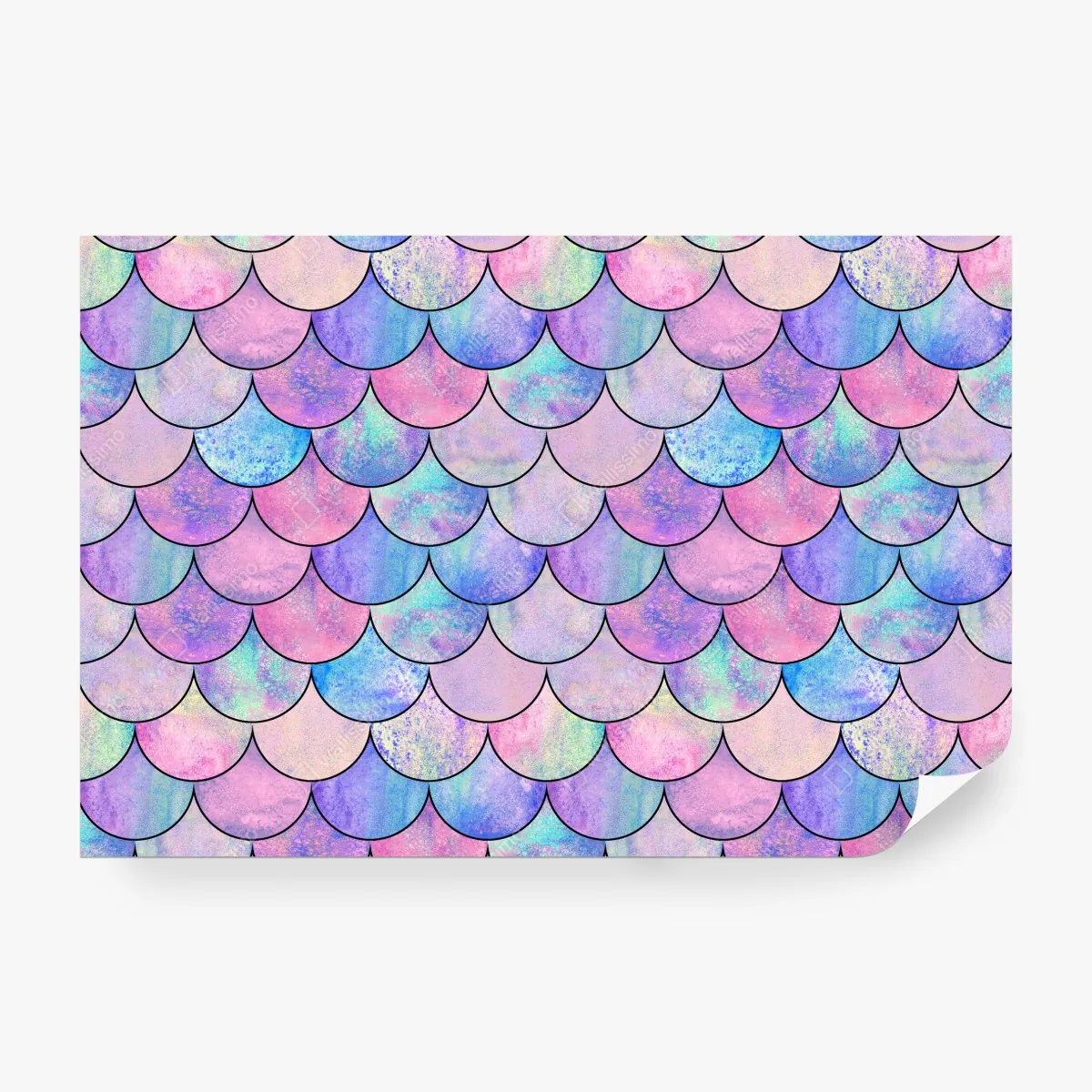 Fototapeta pastelowy wzór łusek syreny – Wallissimo® Fototapeta pastelowy wzór łusek syreny – Wallissimo®