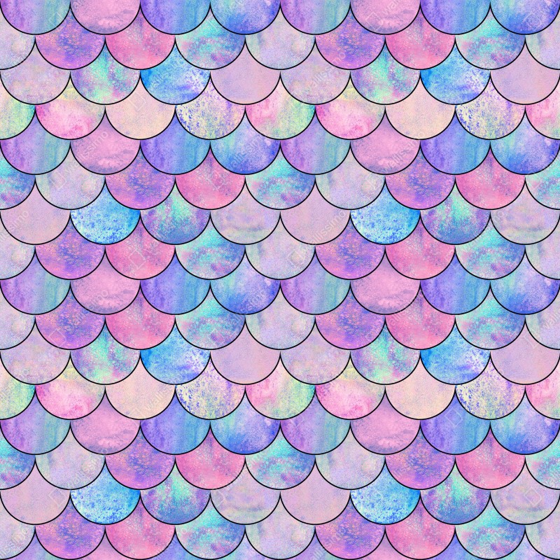 Fototapeta pastelowy wzór łusek syreny – Wallissimo® Fototapeta pastelowy wzór łusek syreny – Wallissimo®