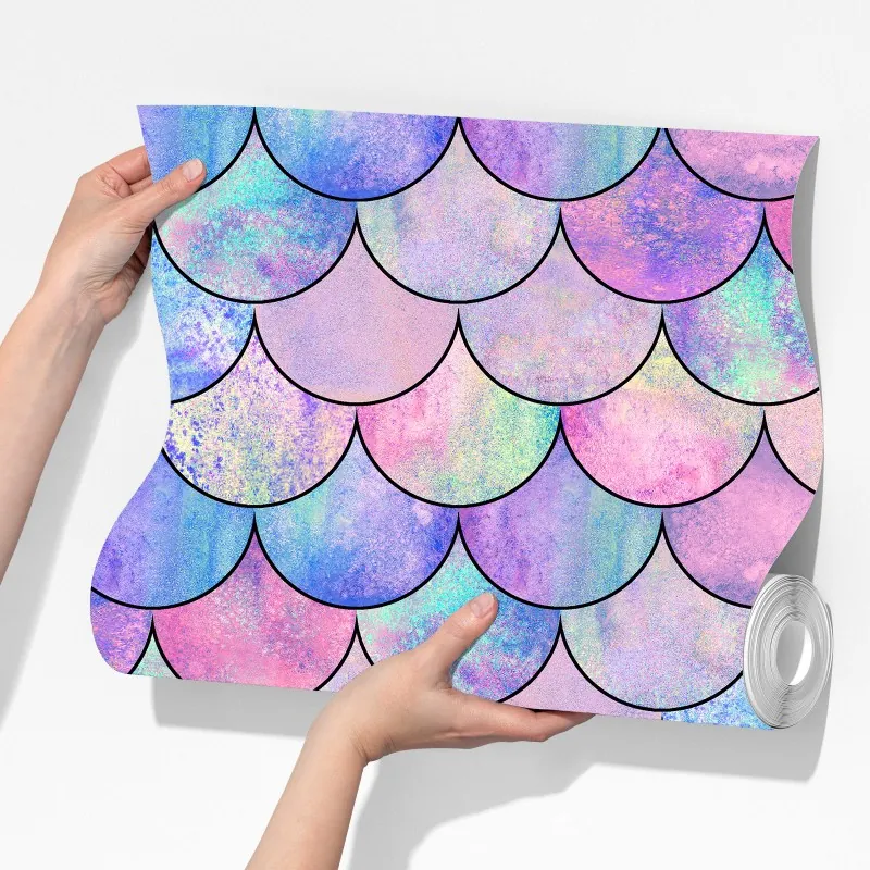 Fototapeta pastelowy wzór łusek syreny – Wallissimo® Fototapeta pastelowy wzór łusek syreny – Wallissimo®