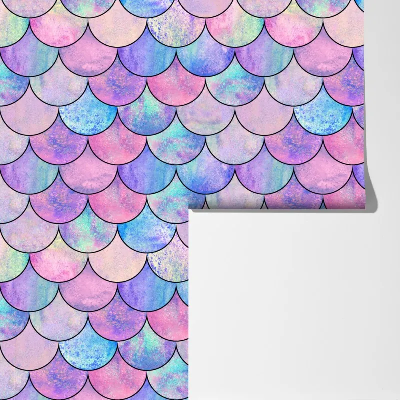Fototapeta pastelowy wzór łusek syreny – Wallissimo® Fototapeta pastelowy wzór łusek syreny – Wallissimo®