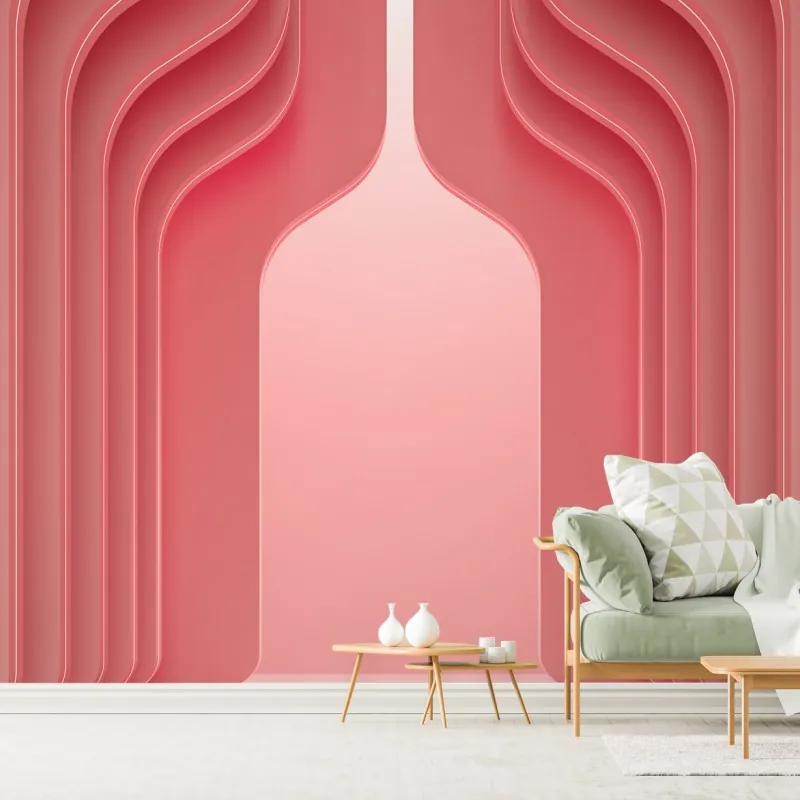 Fototapeta nowoczesne luksusowe wnętrze w odcieniach koralowego różu