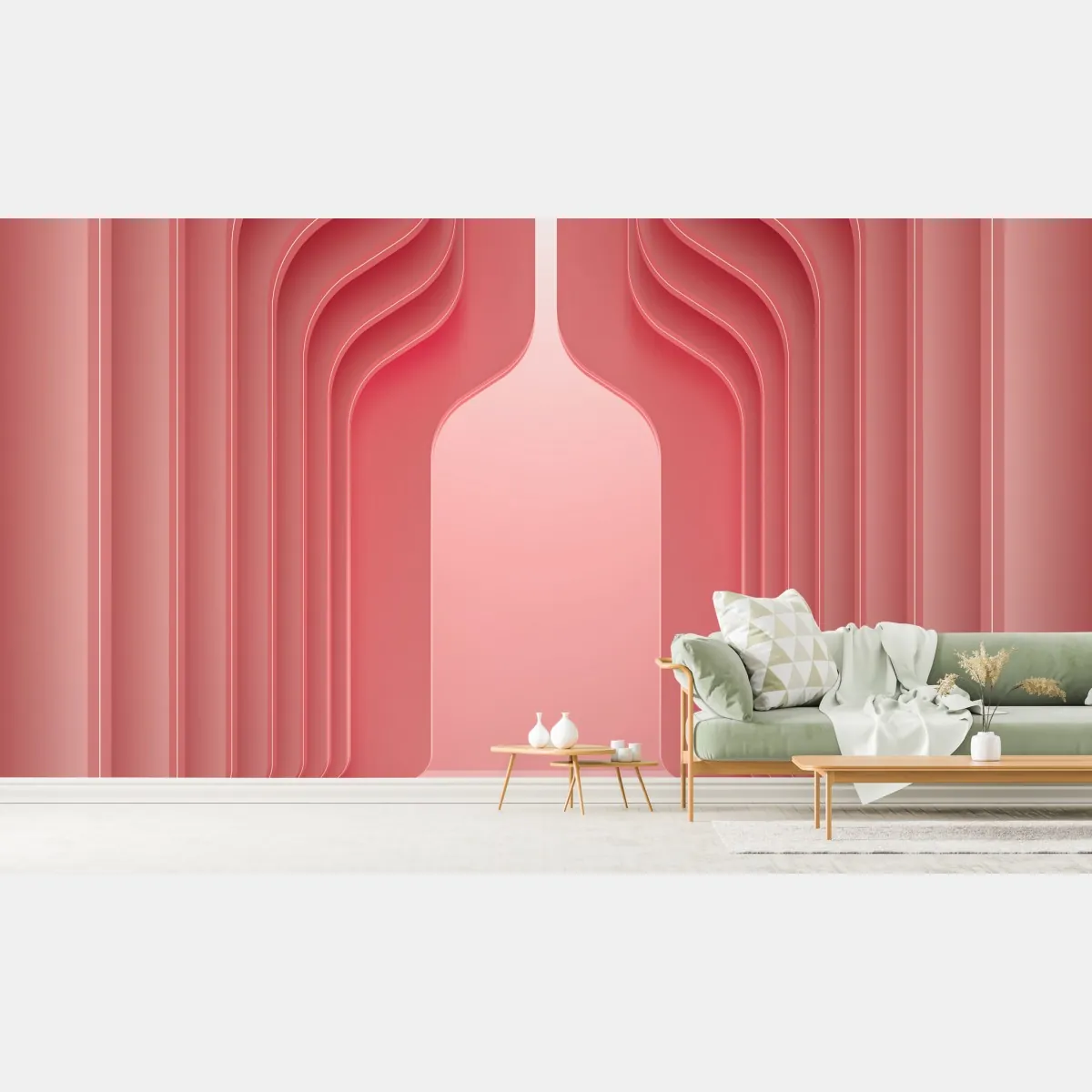 Fototapeta nowoczesne luksusowe wnętrze w odcieniach koralowego różu – Wallissimo® Fototapeta nowoczesne luksusowe wnętrze w odcieniach koralowego różu – Wallissimo®